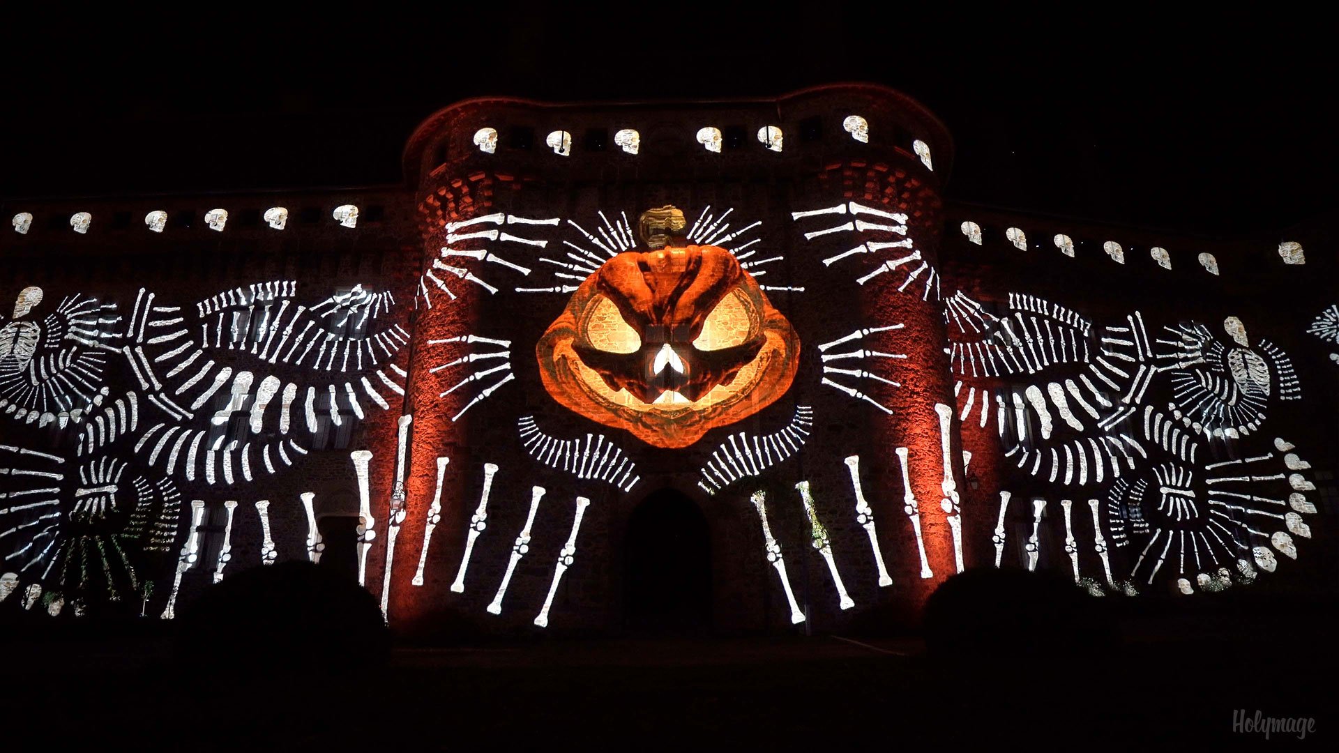 Video mapping Halloween - Pompadour Citrouille- 2022 - @Holymage - @Delacroixstudio