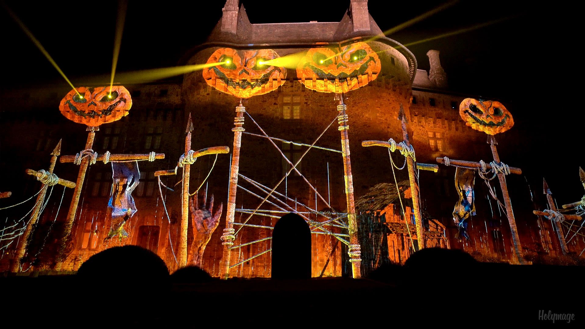 Video mapping Halloween - Pompadour - Citrouilles 2 - 2022 - @Holymage - @Delacroixstudio